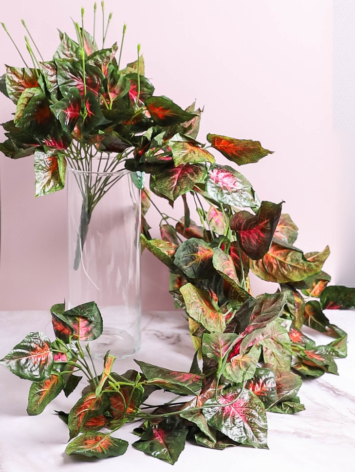 ИЦ Ветка свисающий колеус ТУЛУЗА 110см 18 веток красный