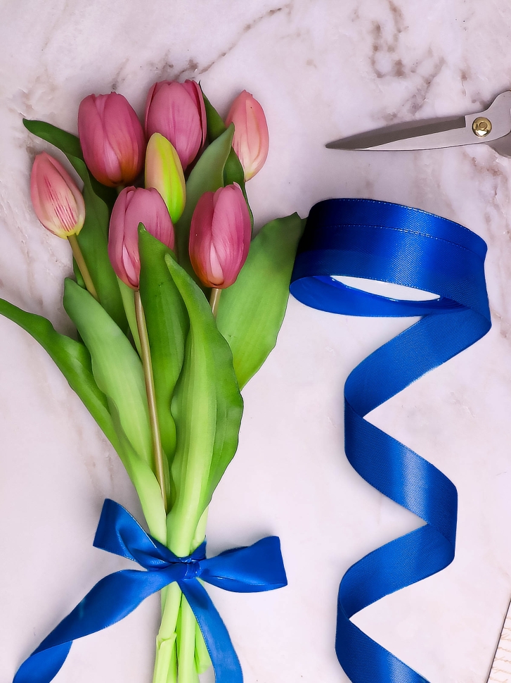 Лента атласная 24мм х 25ярд синий