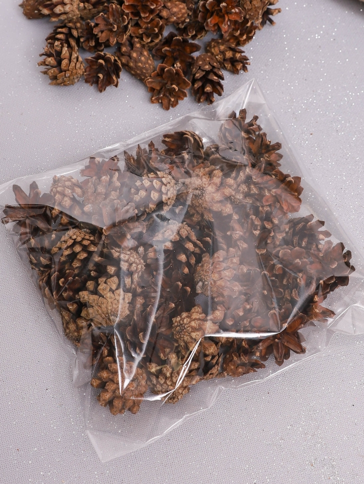 Шишки сосновые север, 3см, 50шт. мини натуральные