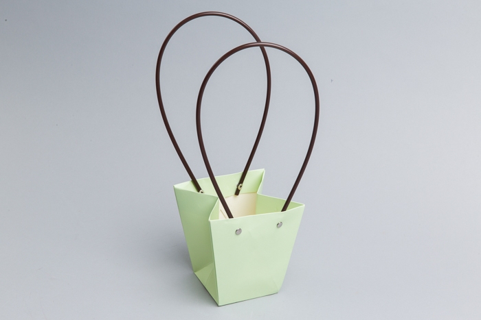 Сумочка пластик для цветов 12х8х12,5см салатовый