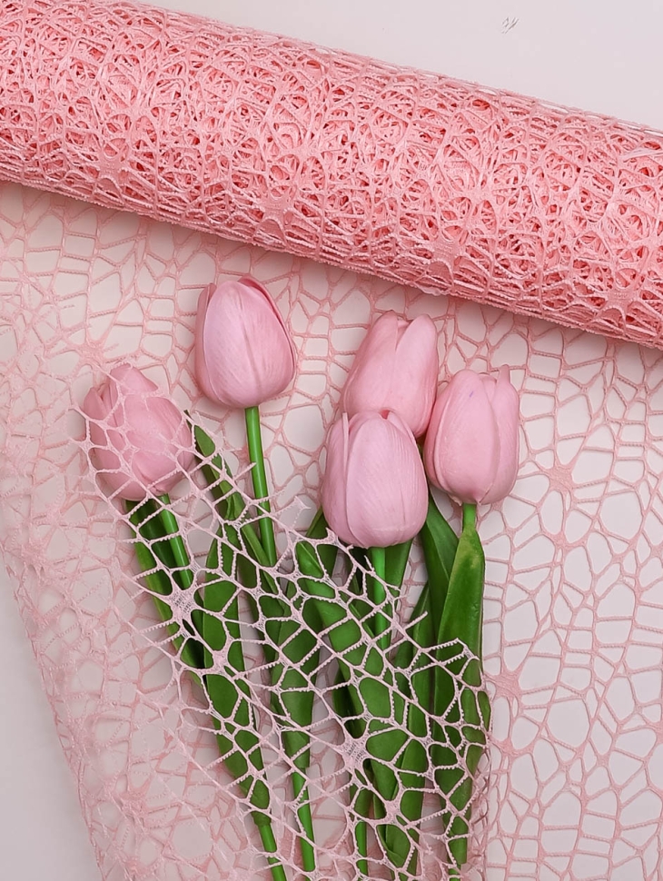 Сетка ажурная 50см х 5ярд персиковый