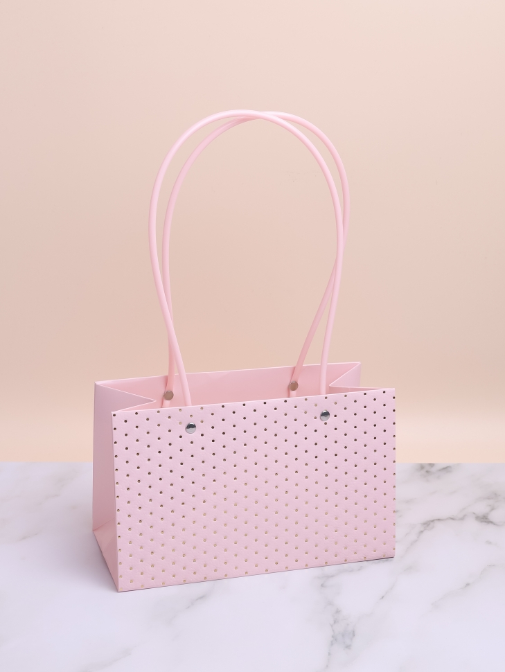 Сумочка для цветов 22х13,5х10,5см 3D М411 розовый светлый Сумочка для цветов 22х13,5х10,5см 3D М411 розовый светлый