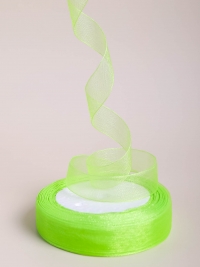 Лента органза 15мм х 25 ярд зеленый светлый