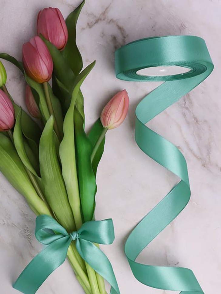 Лента атласная 25мм х 25 ярд  JD нефритовый