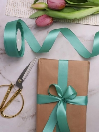 Лента атласная 25мм х 25 ярд  JD нефритовый