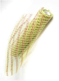 Сетка Вивид с люрексом 53см х 6м салатово-красная