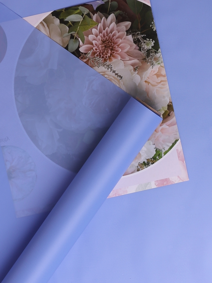 Пленка матовая 60см х 10м  на втулке лаванда