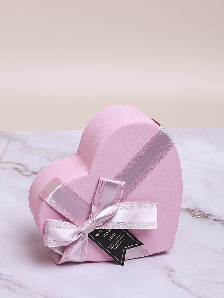 Коробка Сердце 19х17х7,5см розовый