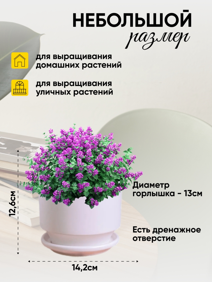 Кашпо керамика 14,2х14,2х12,6см JW7120000.15 белый Кашпо керамика 14,2х14,2х12,6см JW7120000.15 белый