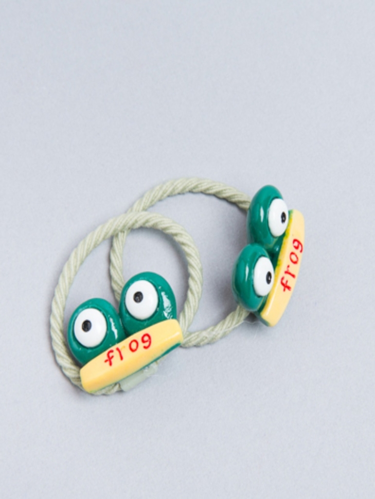 Резинки для волос, набор 2шт Frog зеленый 2х2,3