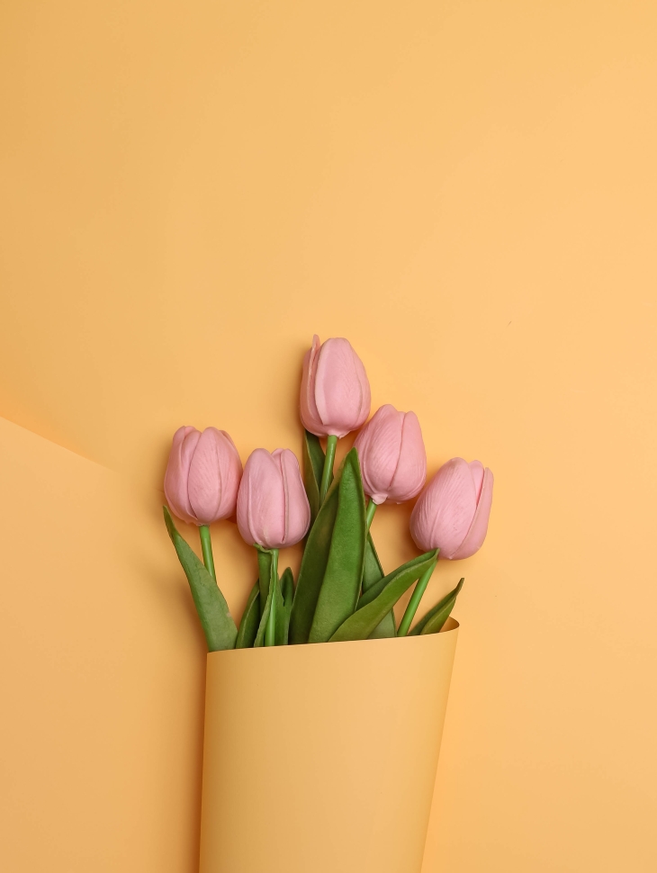 Пленка матовая 65мкм 58см х 10м Ассоль оранжевый пастель