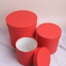 Коробка цилиндр набор из  3шт К d21хh21 - d14хh14см алый