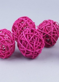 Шар из ротанга  6см, 12шт. фуксия