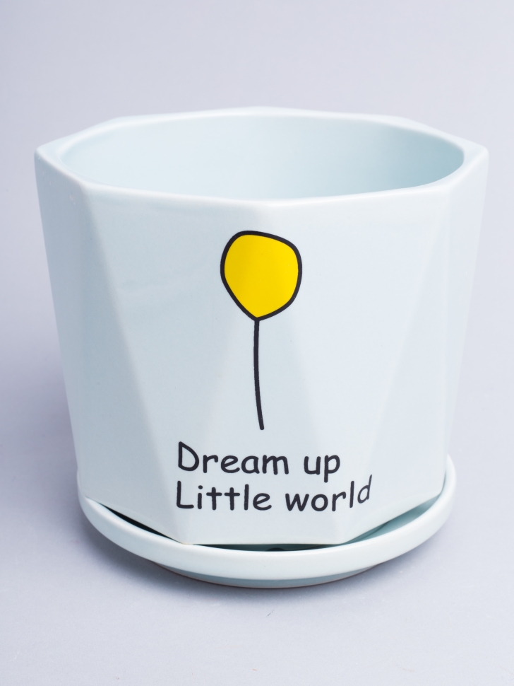 Кашпо керамика 14х14х13см WZ006 голубой УЦЕНКА