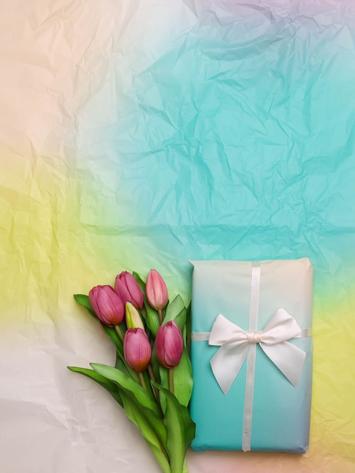 Бумага тишью  50х70см, 20лист. градиент мятный/персиковый