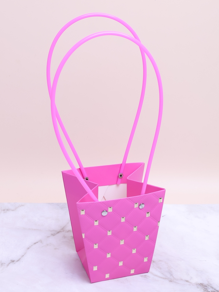 Сумочка для цветов 12х8х12,5см 3D М314 малиновый