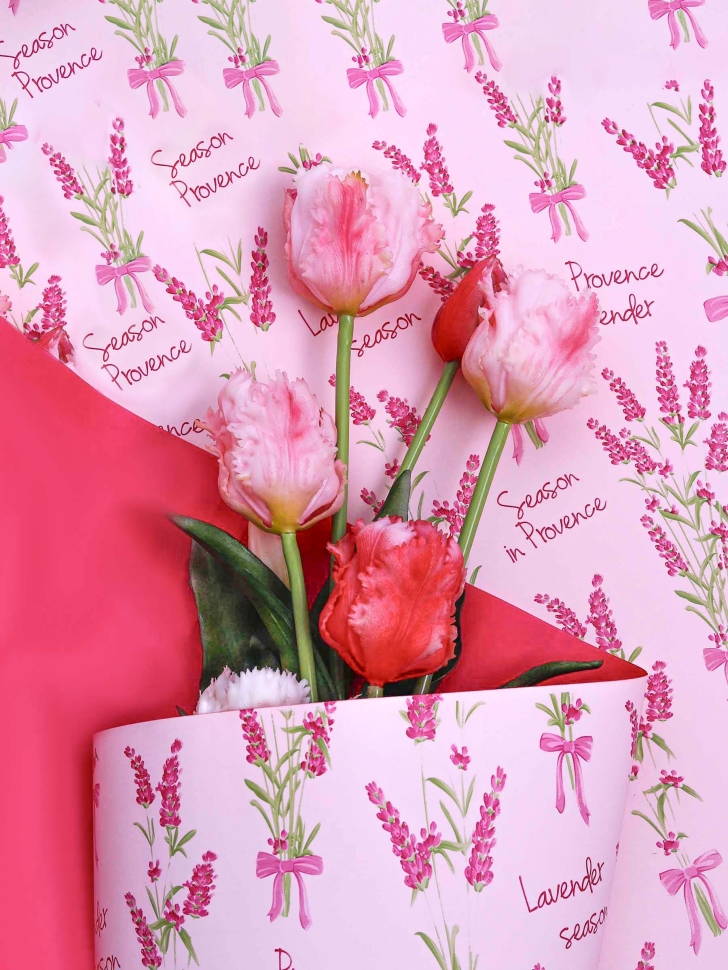 Пленка матовая 65мкм 58см х 10м Лаванда фуксия Пленка матовая 65мкм 58см х 10м Лаванда фуксия