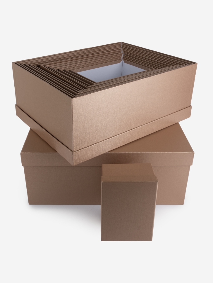 Коробка прямоугольник набор из 15шт 53х42х23см K133 розовый пыльный