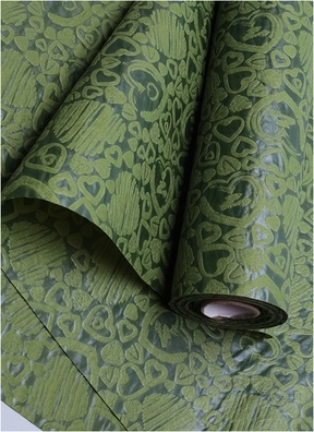 Фетр ламинированный 3Д Сердца 50см x 10м зеленый