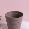 Кашпо из пластика "Бархан" 1,4л. h14.3см,d14,5 мокачино