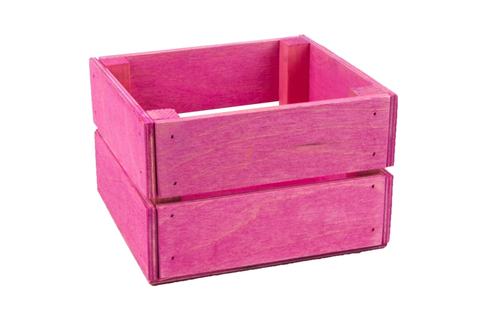 Ящик деревянный 13х12хh8см розовый