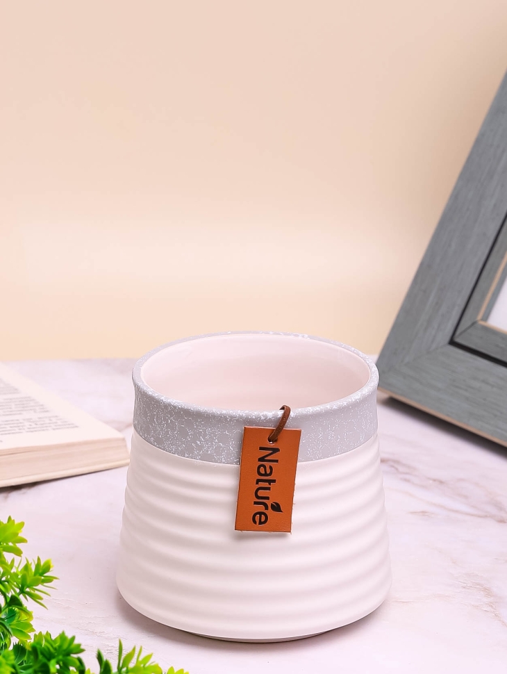 Кашпо керамика 11.3х11.3х10.2см LZL-214-2 белый Кашпо керамика 11.3х11.3х10.2см LZL-214-2 белый