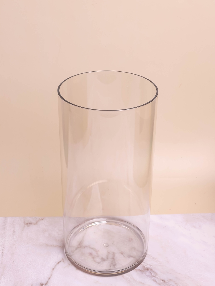 Ваза пластиковая прозрачная трубка H30 х D15см