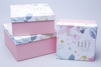 Коробка квадрат набор из 3шт 21x21x10,5см W71301-7ABC Baby розовый