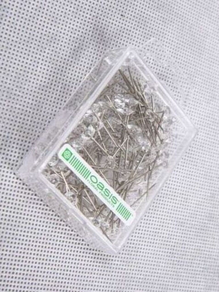 Булавка со стразами d5х40мм, 100шт. прозрачная Булавка со стразами d5х40мм, 100шт. прозрачная