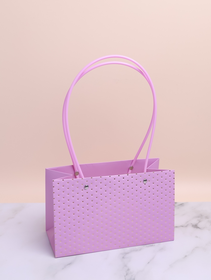 Сумочка для цветов 22х13,5х10,5см 3D М411 сиреневый светлый Сумочка для цветов 22х13,5х10,5см 3D М411 сиреневый светлый