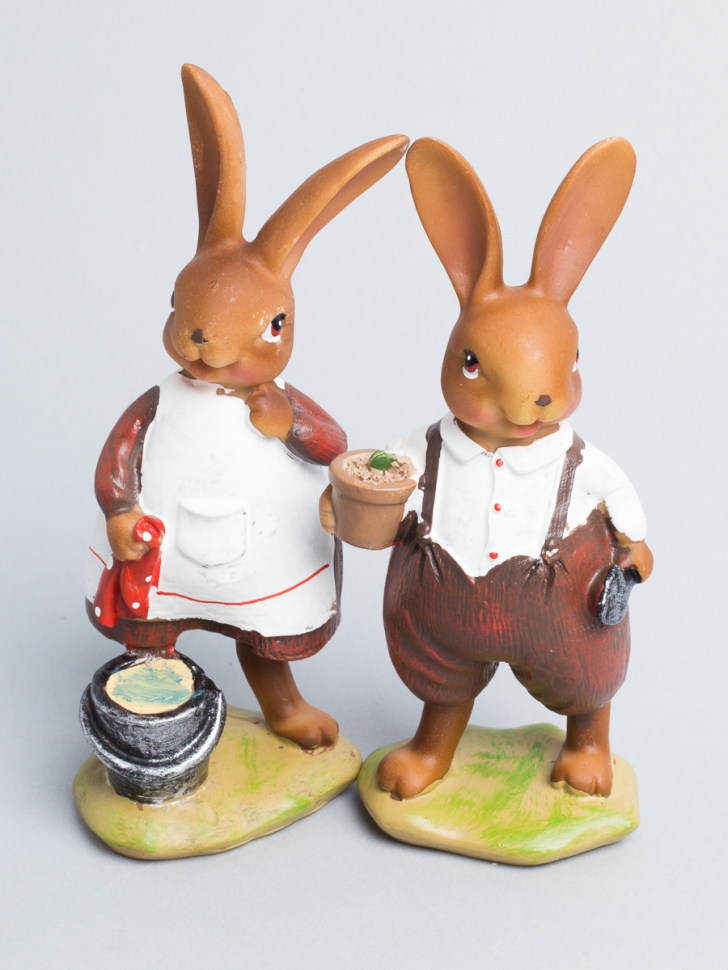 Фигурки 2шт. Зайцы 7х6,5х14,5см c1100 Фигурки 2шт. Зайцы 7х6,5х14,5см c1100