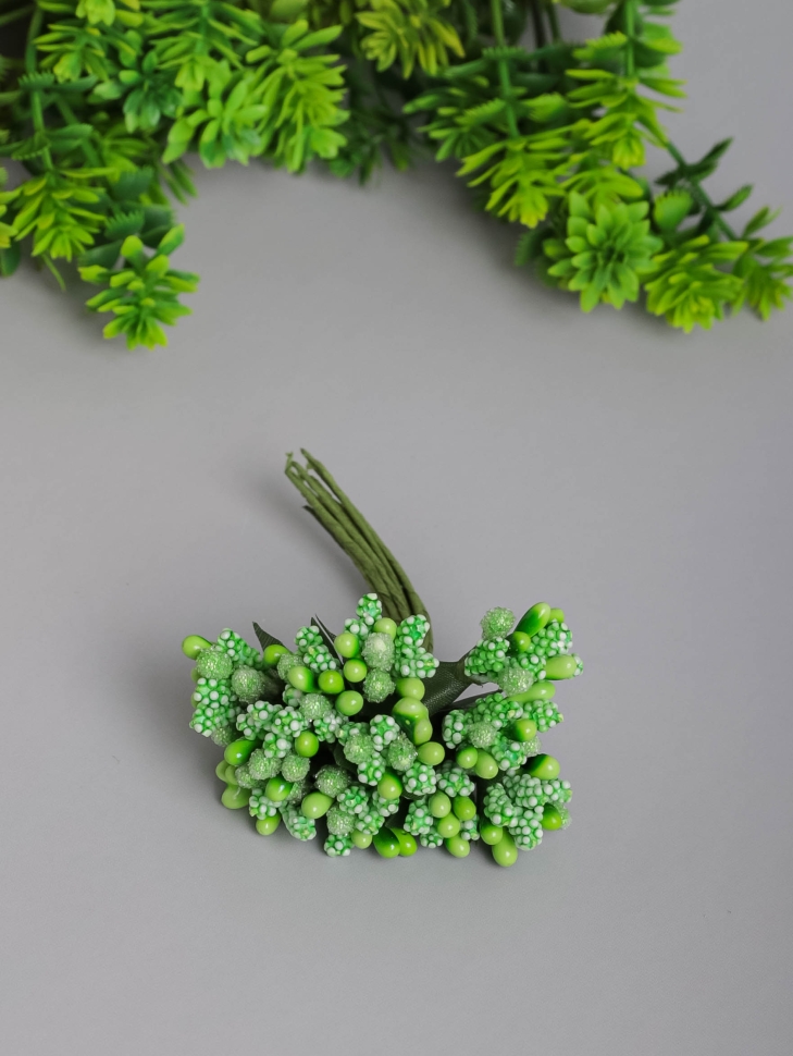 Тычинки для искусственных цветов К 12шт. салатовый Тычинки для искусственных цветов К 12шт. салатовый