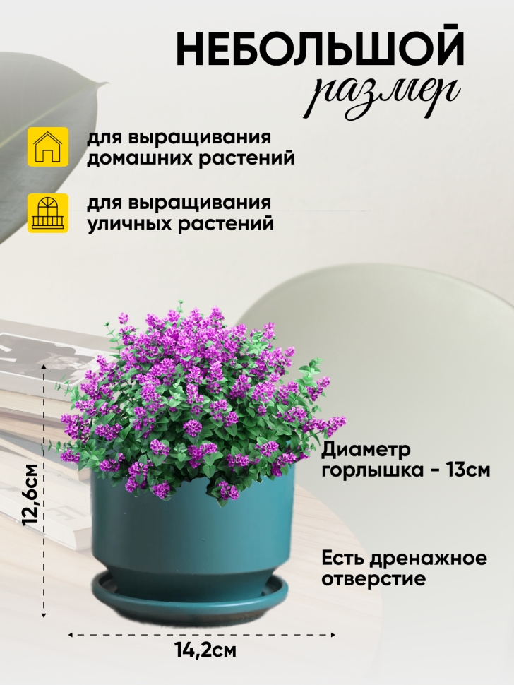 Кашпо керамика 14,2х14,2х12,6см JW7120000.15 зеленый Кашпо керамика 14,2х14,2х12,6см JW7120000.15 зеленый