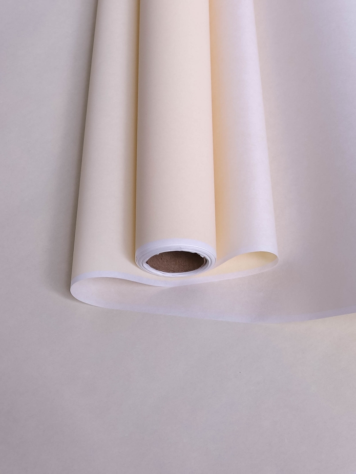 Бумага белая крафт 50г/м2, 70см x 10м, Тонировка, слоновая кость