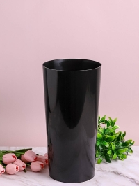 Ваза пластик гладкая H35см D18 конус Инфинити черный