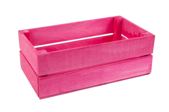 Ящик деревянный 24х13хh8см розовый