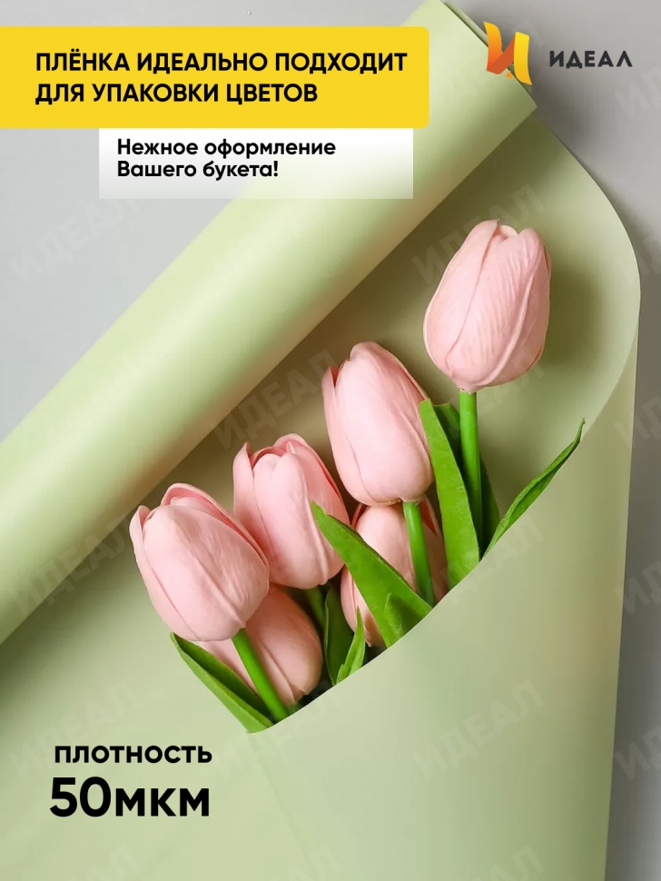 Пленка матовая 60см х 10м на втулке фисташковый пастель Пленка матовая 60см х 10м на втулке фисташковый пастель