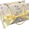 Коробка - сумка Цветы набор из  3шт. W35 H25,5, дно16.5см кремовая