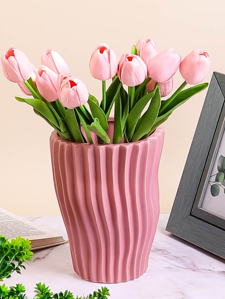 Ваза керамика 19,5х15см 1242 розовый