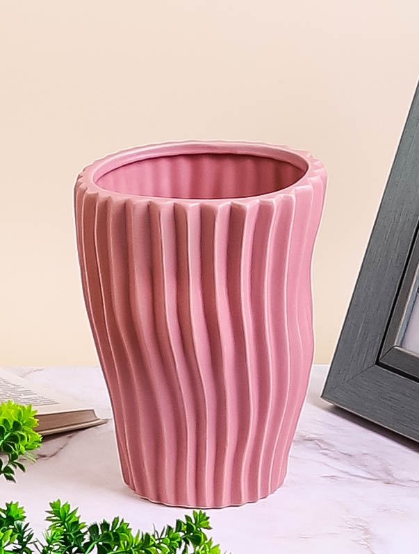 Ваза керамика 19,5х15см 1242 розовый