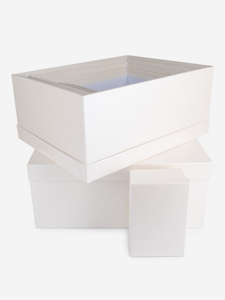 Коробка прямоугольник набор из 15шт 53х42х23см K134 белый