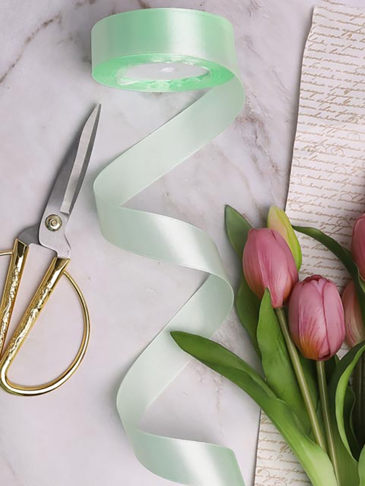 Лента атласная 25мм х 25 ярд  JD мятный