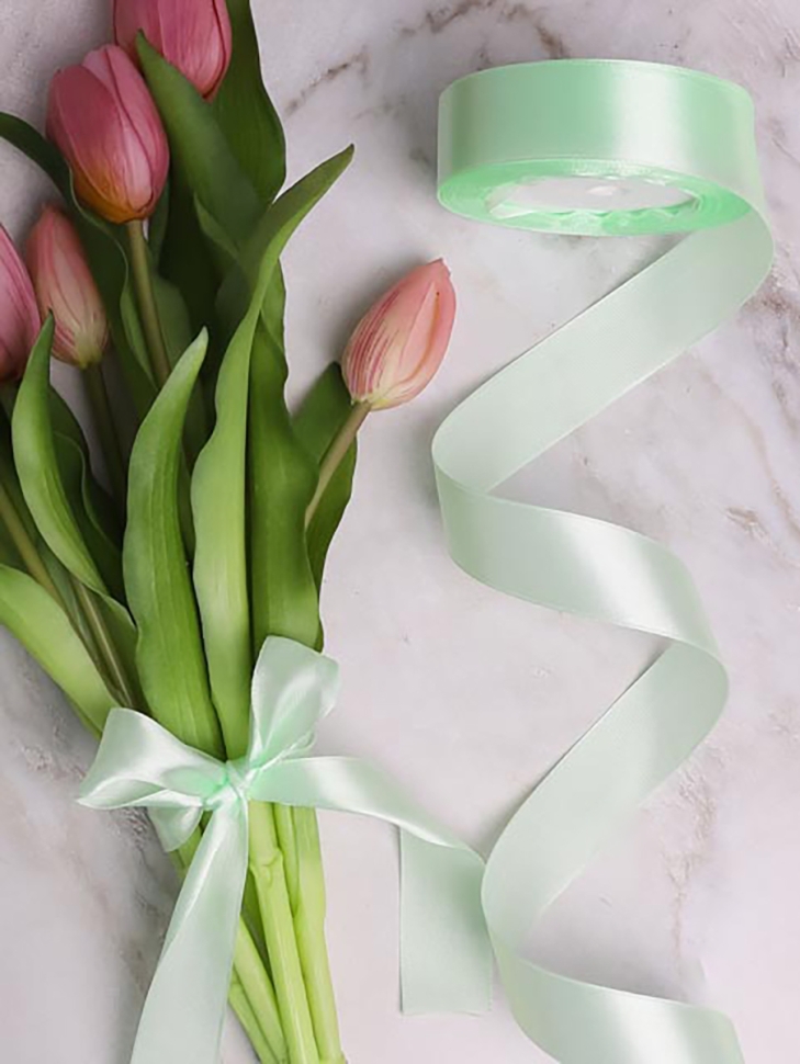 Лента атласная 25мм х 25 ярд  JD мятный