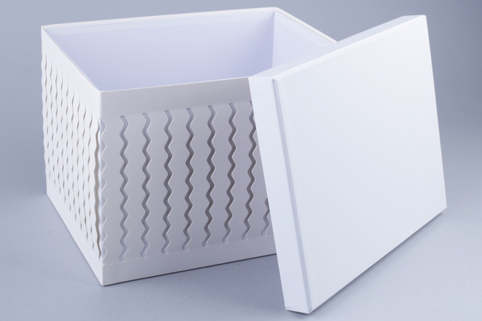 Коробка прямоугольник 23,5x18x17см с дизайном белая