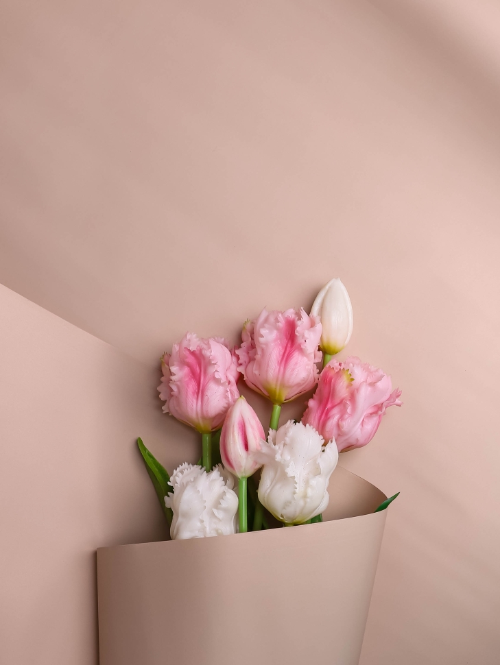 Пленка матовая 50мкм 58см х 10м Флора миндальный