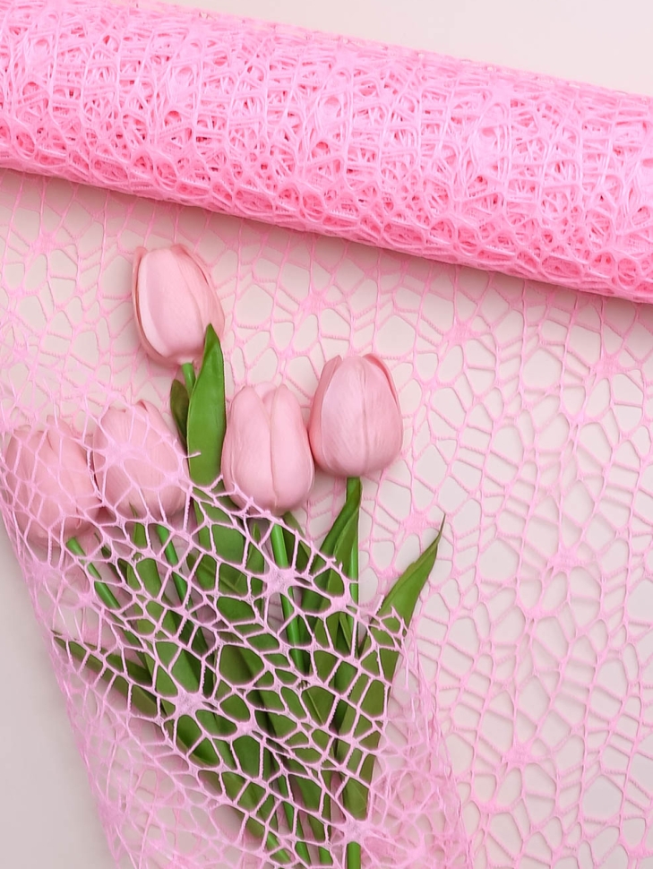 Сетка ажурная 50см х 5ярд розовый светлый