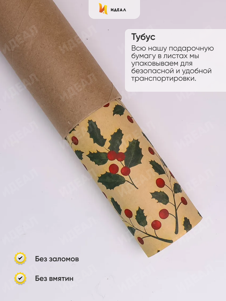 Бумага крафт НГ 70х100см 2лист 87-2 ягоды крафт