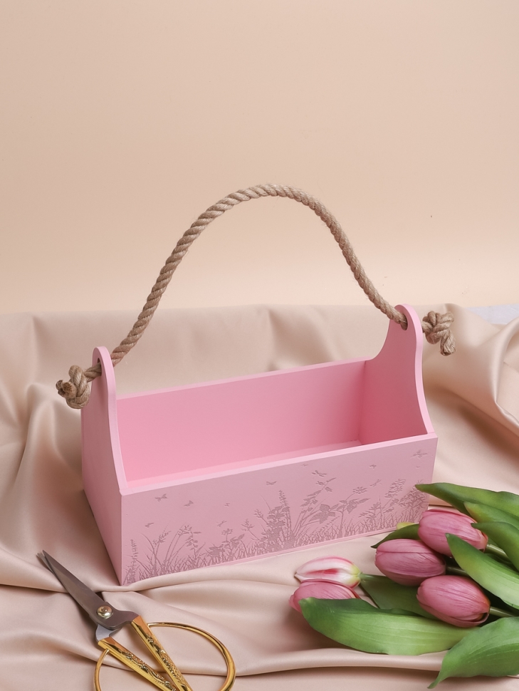 Ящик Ботаника H24,5/8.3х24,5х12,5см № 1 розовый