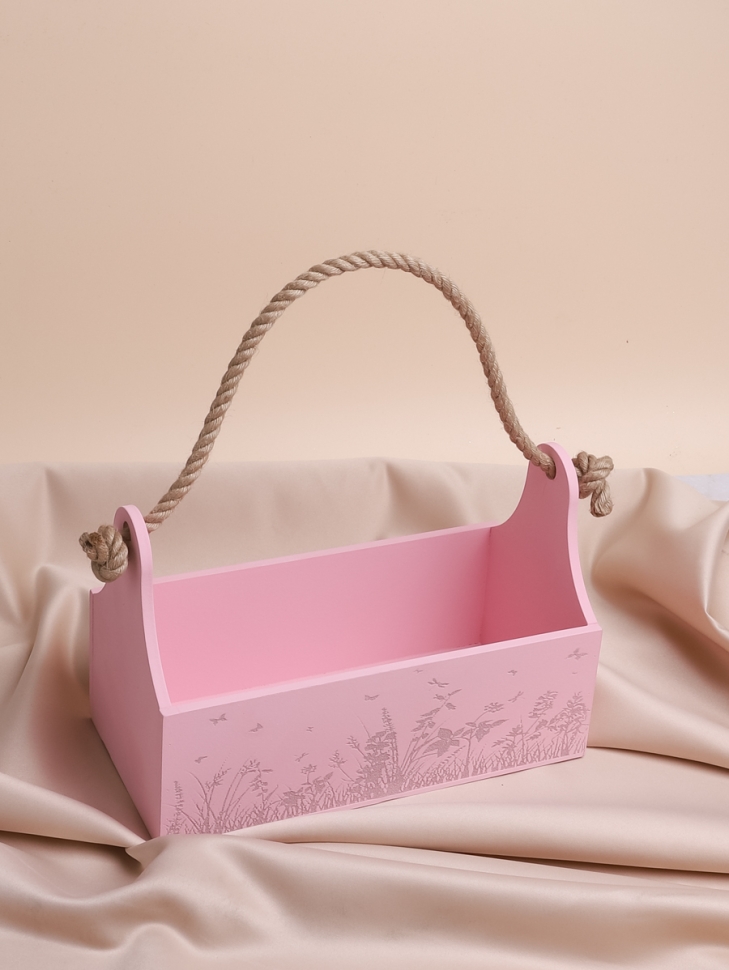 Ящик Ботаника H24,5/8.3х24,5х12,5см № 1 розовый