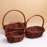 Корзина плетеная (ива) 3шт 38х32х36см M-28-7 коричневый темный Корзина плетеная (ива) 3шт 38х32х36см M-28-7 коричневый темный